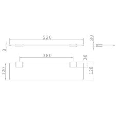 Полка стеклянная 52 см Teka Formentera 17084020N2