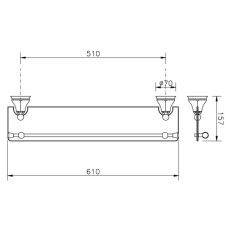 Полка стеклянная 61 см Nicolazzi Teide Chic 1480CR15C