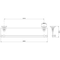 Полка стеклянная 60 см Nicolazzi Le Pietre 1480CR09 1480CR09