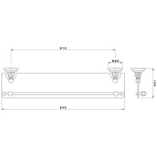 Полка стеклянная 60 см Nicolazzi Le Pietre 1480CR09 1480CR09