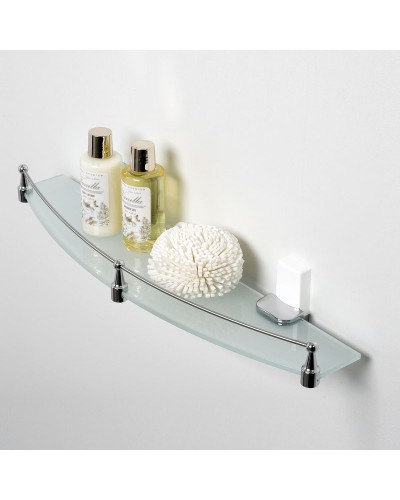 Стеклянная полка WasserKRAFT Leine K-5044W Хром Белая