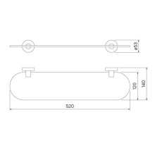 Полка стеклянная 52 см IDDIS Sena SENSSG0I44