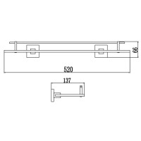 Полка стеклянная 52 см Savol 65A S-06591A