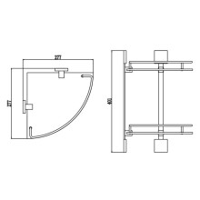 Полка угловая 27,7х27,7 см Savol 65C S-065322C