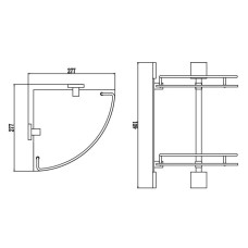 Полка угловая 27,7х27,7 см Savol 65C S-065322C