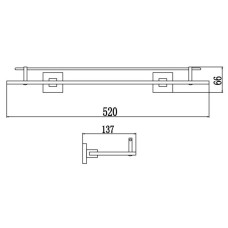 Полка стеклянная 52 см Savol 65H S-06591H