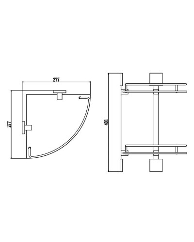 Полка угловая 27,7х27,7 см Savol 65H S-065322H
