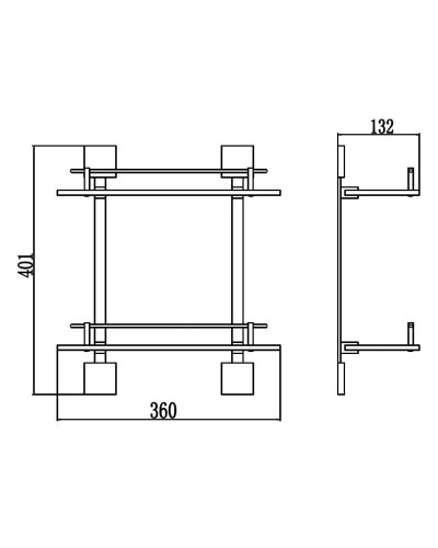 Полка стеклянная 36 см Savol 65C S-06522C