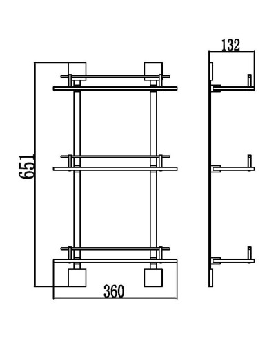 Полка стеклянная 36 см Savol 65Q S-06522Q-3