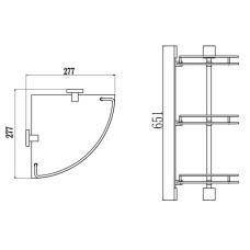 Полка угловая 27,7х27,7 см Savol 65C S-065322C-3