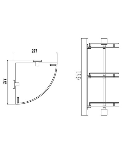 Полка угловая 27,7х27,7 см Savol 65C S-065322C-3