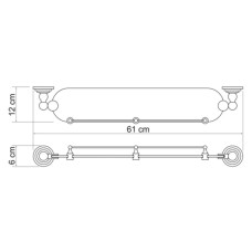 Полка стеклянная 61 см WasserKRAFT Isar K-7344