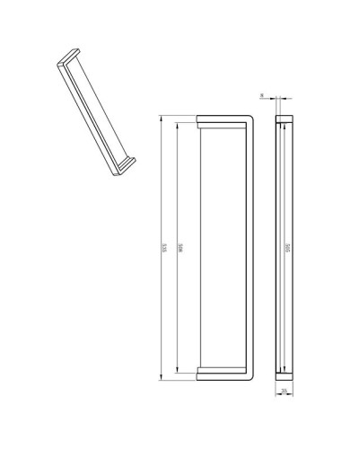 Полка стеклянная 53,5 см AltroBagno Aperto AltroBagnoAperto082802Cr