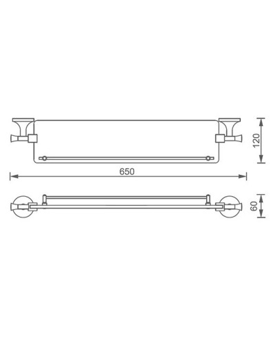 Полка стеклянная 65 см AltroBagno Corposo AltroBagnoCorposo082804Cr