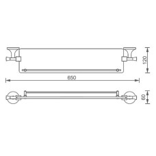Полка стеклянная 65 см AltroBagno Corposo AltroBagnoCorposo082805Or
