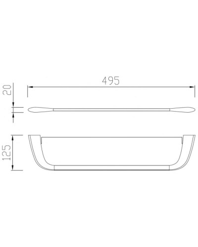 Полка стеклянная 49,5 см Abber Nord AA1555