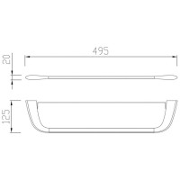 Полка стеклянная 49,5 см Abber Nord AA1555B