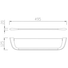 Полка стеклянная 49,5 см Abber Nord AA1555B