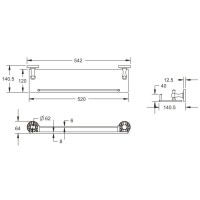 Полка стеклянная 54,2 см Rose RG1019Q