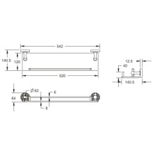 Полка стеклянная 54,2 см Rose RG1019Q
