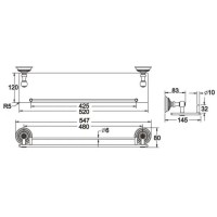 Полка стеклянная 54,7 см Rose RG1419Q