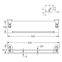 Полка стеклянная 53,5 см Rose RG1219