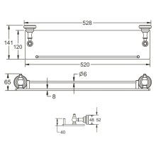 Полка стеклянная 52,8 см Rose RG1119