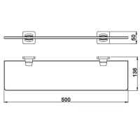 Полка стеклянная 50 см Rose RG1519H