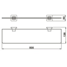 Полка стеклянная 50 см Rose RG1519H