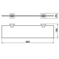 Полка стеклянная 50 см Rose RG1519H