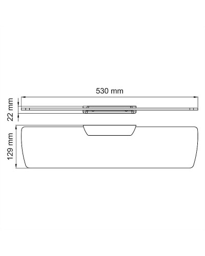 Стеклянная полка WasserKRAFT Elbe K-7224 Черная матовая
