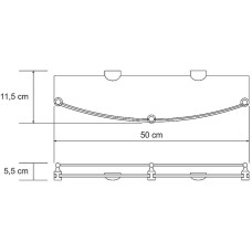 Стеклянная полка WasserKRAFT Kammel K-8344 Хром