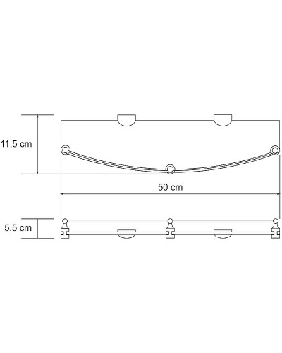Стеклянная полка WasserKRAFT Kammel K-8344 Хром
