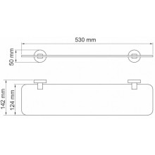 Полка стеклянная 53 см WasserKRAFT Asphe K-77724
