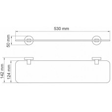 Полка стеклянная 53 см WasserKRAFT Asphe K-77724