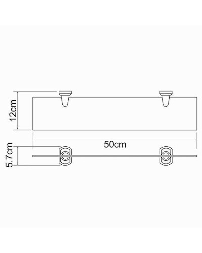 Стеклянная полка WasserKRAFT Oder K-3024 Хром