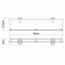 Стеклянная полка WasserKRAFT Oder K-3044 Хром