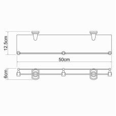 Стеклянная полка WasserKRAFT Oder K-3044 Хром