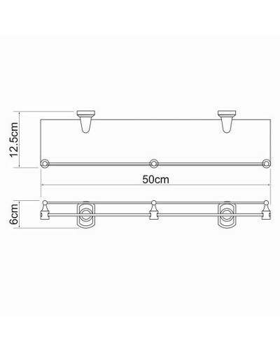 Стеклянная полка WasserKRAFT Oder K-3044 Хром