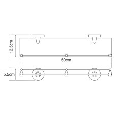 Стеклянная полка WasserKRAFT Rhein K-6244 Хром