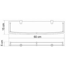 Стеклянная полка WasserKRAFT K-555 Хром