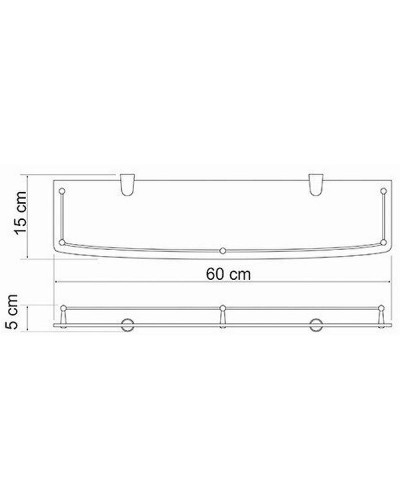 Стеклянная полка WasserKRAFT K-555 Хром