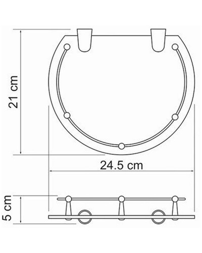 Стеклянная полка WasserKRAFT K-566 Хром