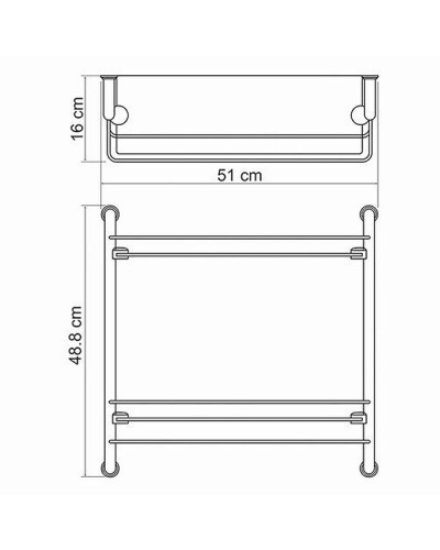 Стеклянная полка WasserKRAFT K-2022 Хром