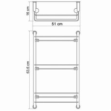 Стеклянная полка WasserKRAFT K-2033 Хром