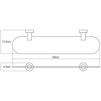 Стеклянная полка WasserKRAFT Donau K-9424 Хром