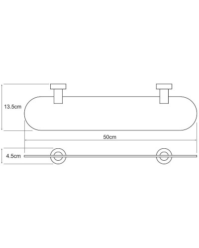 Стеклянная полка WasserKRAFT Donau K-9424 Хром