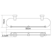 Стеклянная полка WasserKRAFT Donau K-9444 Хром