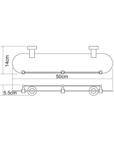 Стеклянная полка WasserKRAFT Donau K-9444 Хром