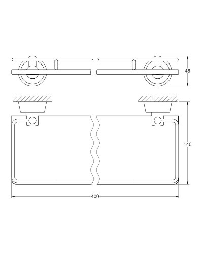 Стеклянная полка FBS Vizovice VIZ 014 Хром